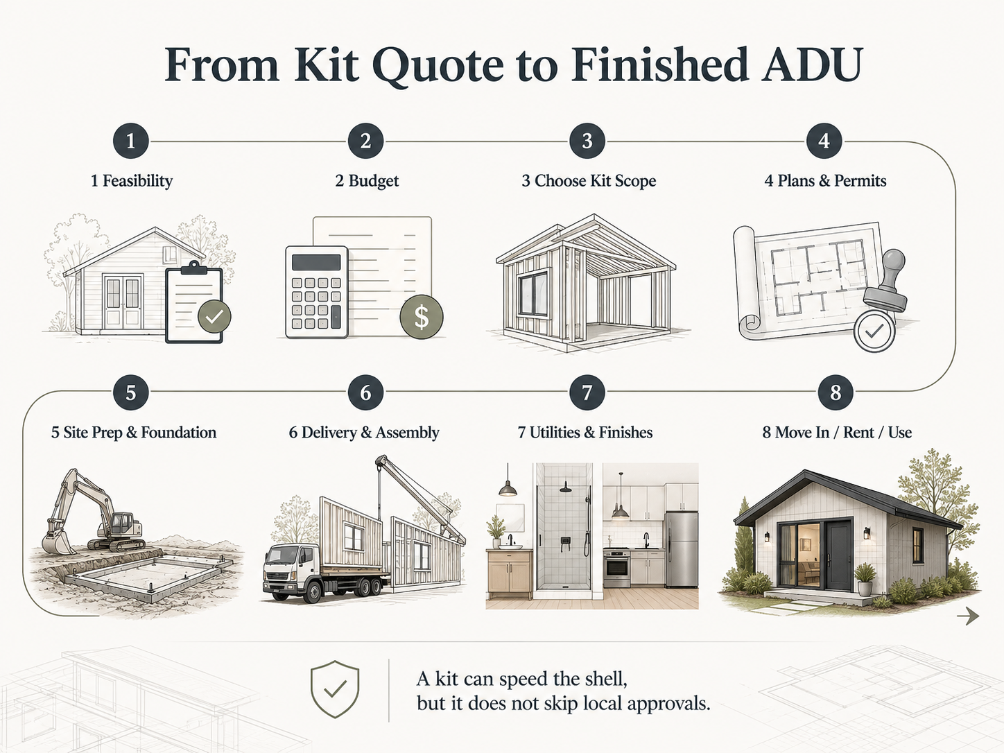 From kit quote to finished ADU — 8-step process from feasibility to move-in