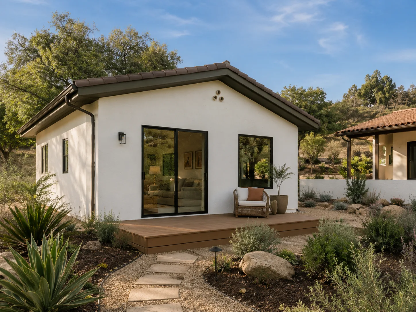 Site-built detached ADU example for a Bonsall, CA rural lot