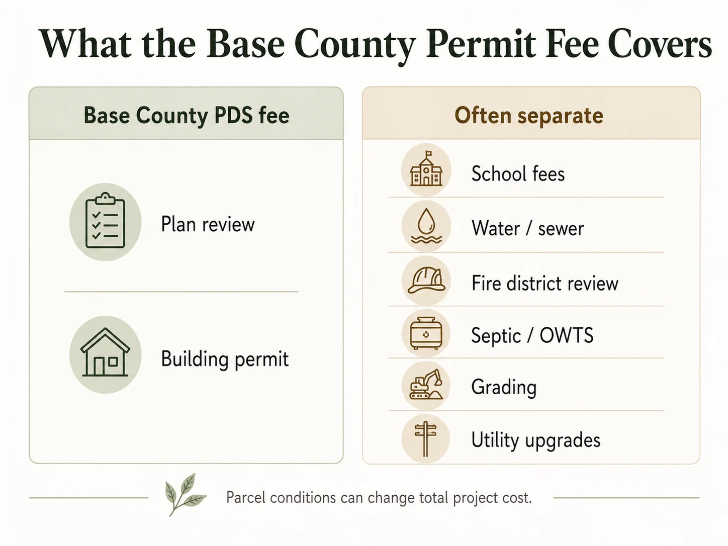 PDS-613 ADU fee formula with calculated examples by ADU size