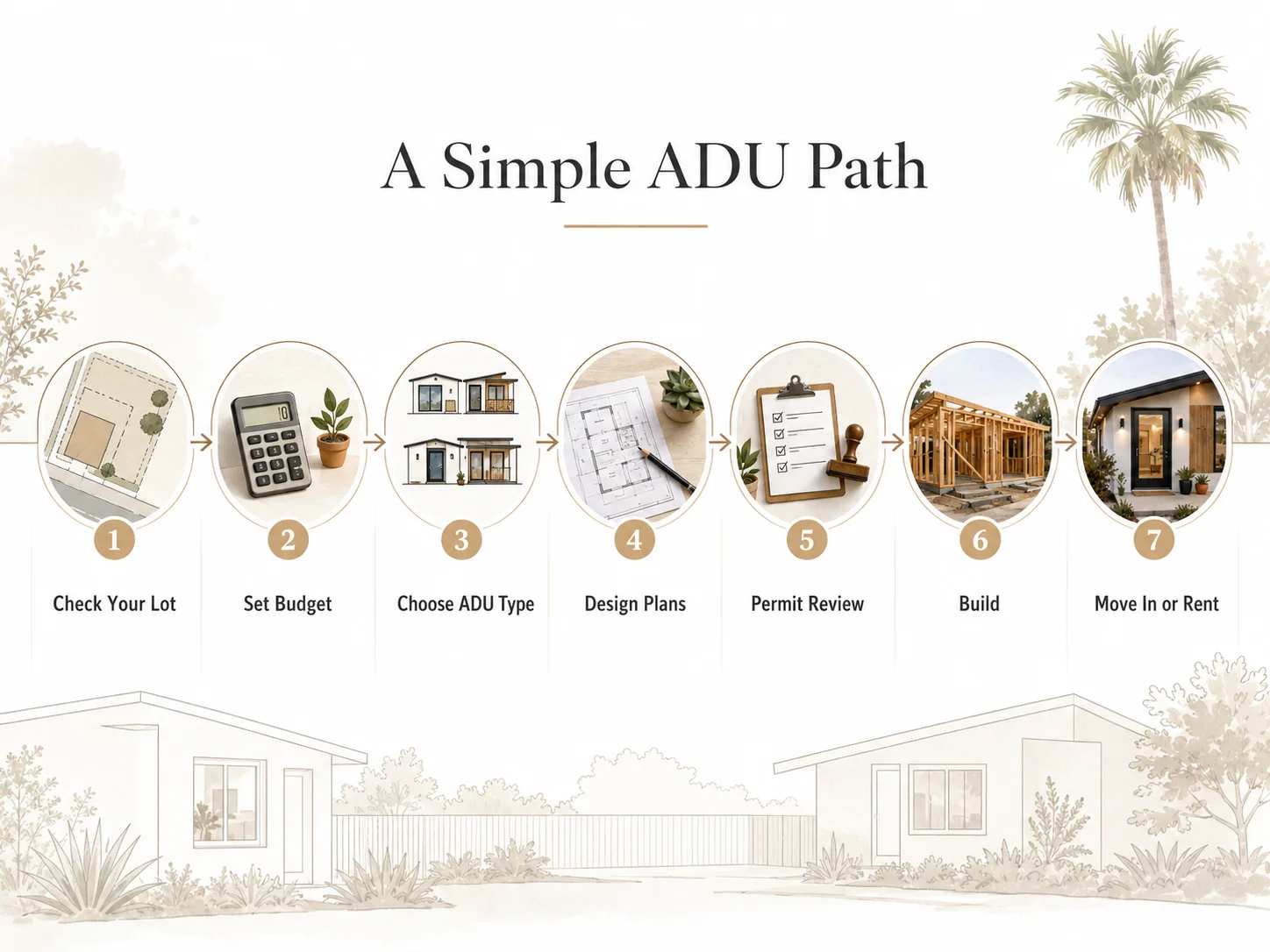 7-step ADU permit process diagram for El Cajon, California