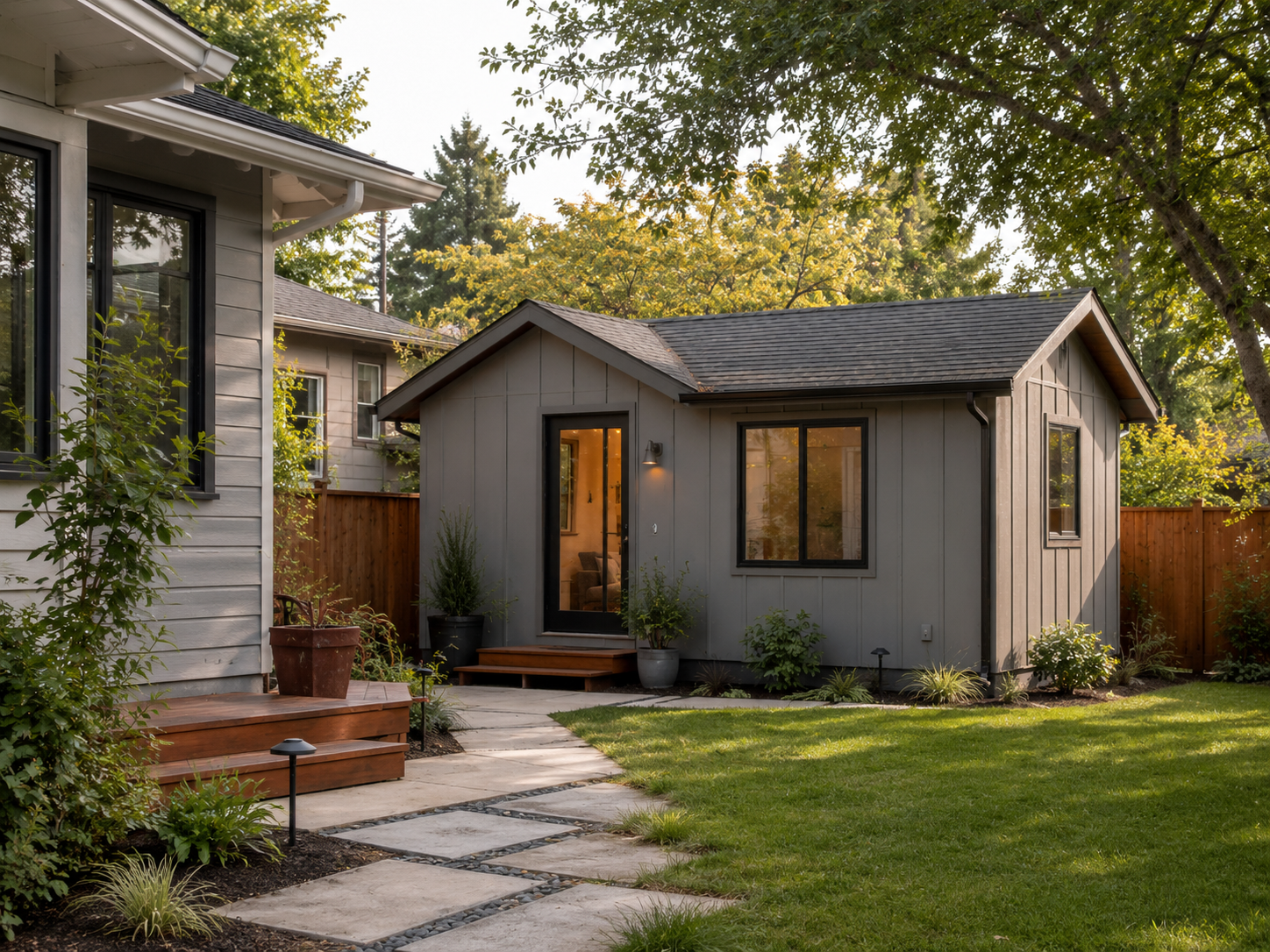 Completed detached ADU exterior — example of the property type most commonly financed with hard money in 2026