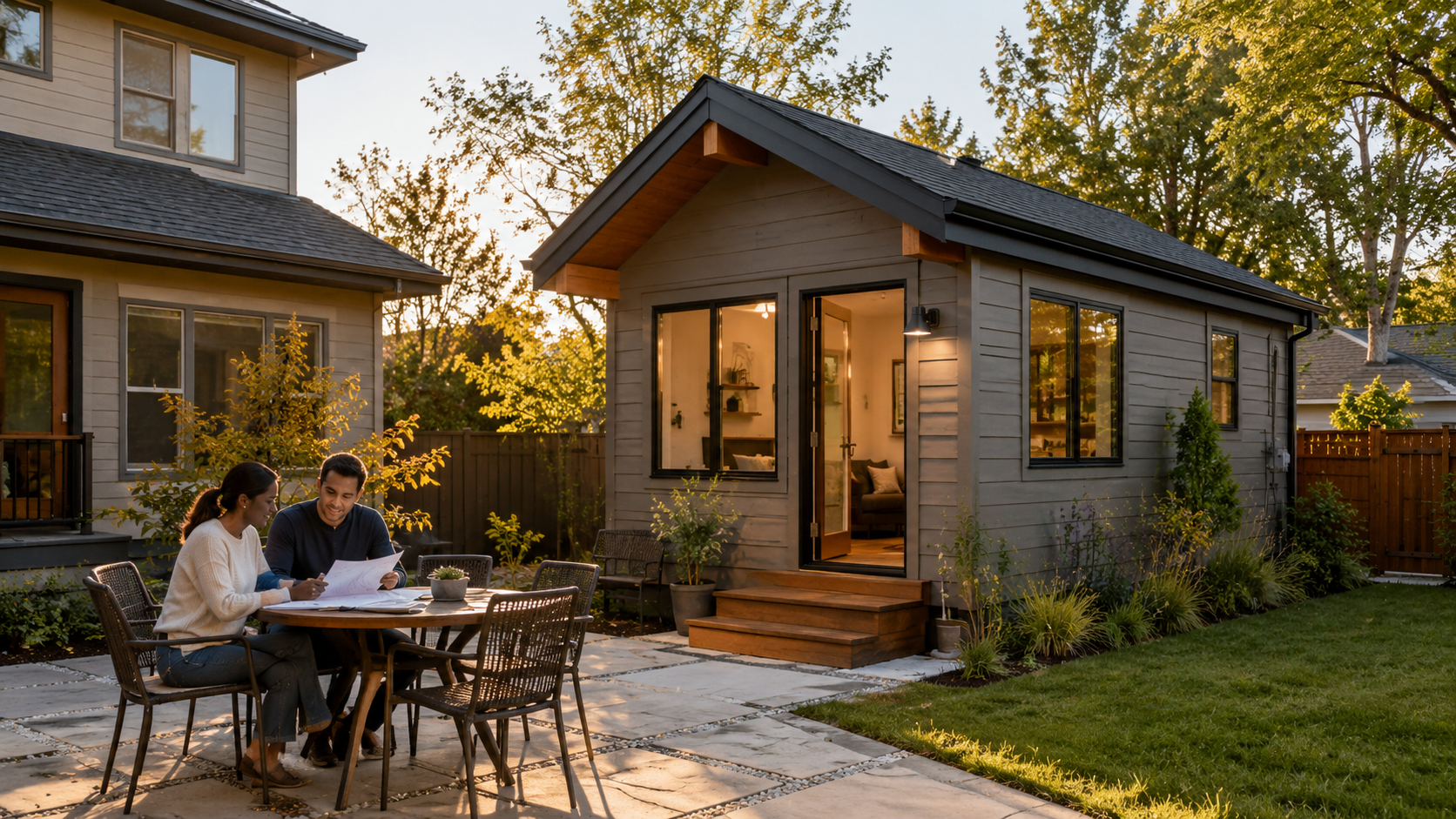 A detached ADU in a suburban backyard — The Dwelling Index, Hard Money Loan for ADU 2026