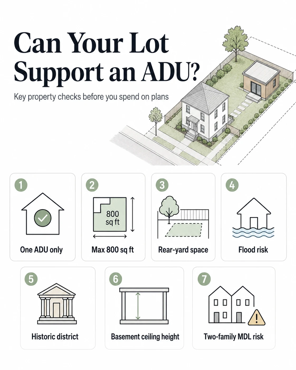 NYC ADU placement rules: rear-yard limit, setbacks, and size cap checklist