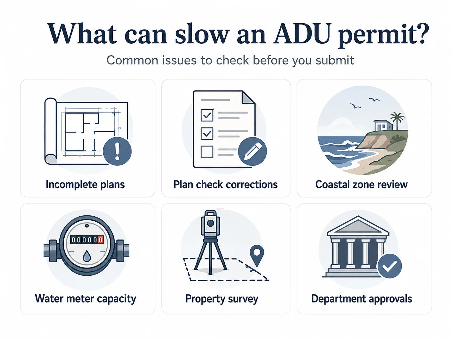 Oceanside ADU permit timeline diagram showing what slows the 60-day approval clock