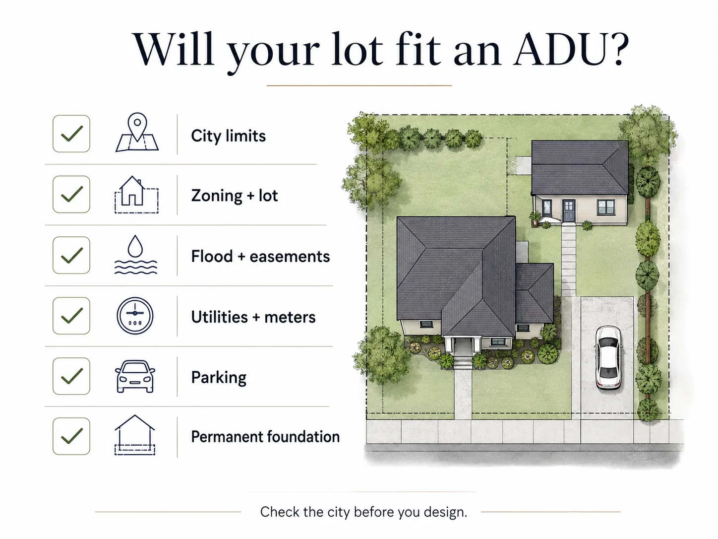 Orlando ADU lot requirements: setbacks, FAR, impervious surface, easements