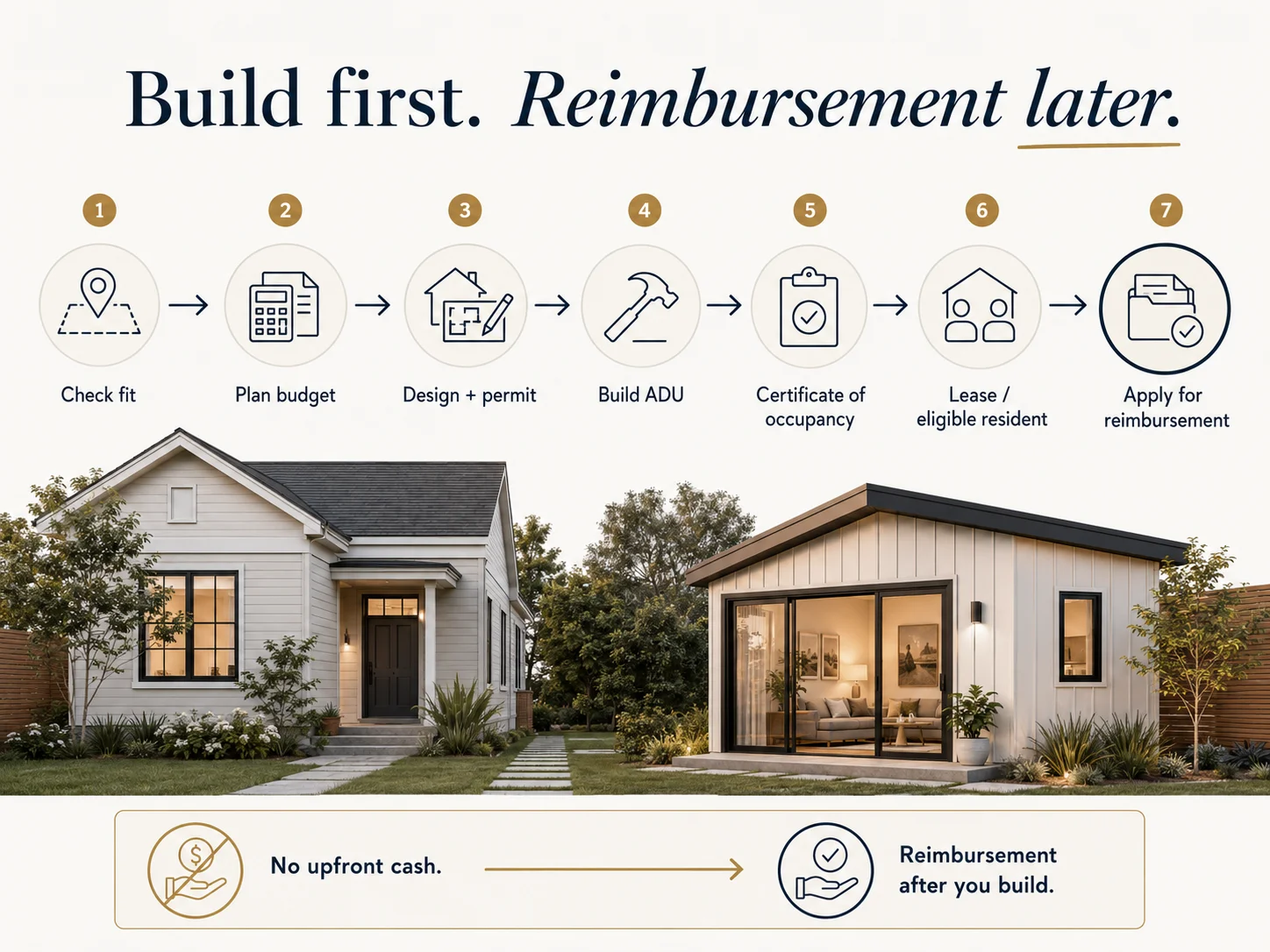 Orlando ADU incentive reimbursement timeline — build first, apply after certificate of occupancy