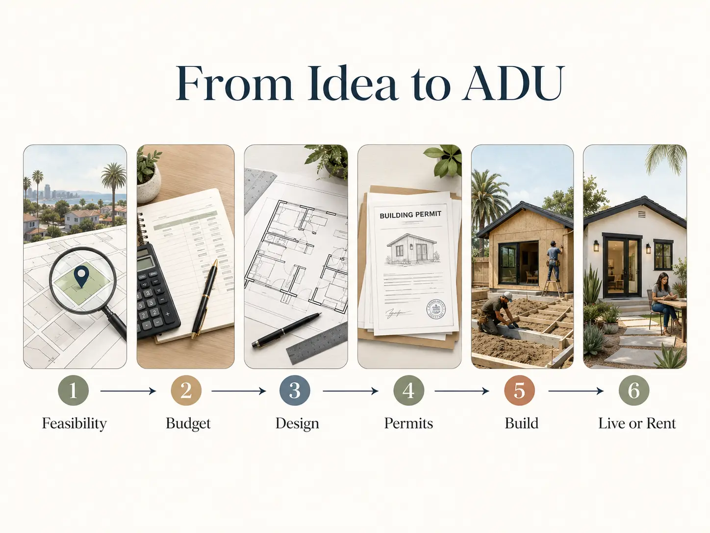 San Diego detached ADU timeline — 10–18 months from decision to move-in by phase
