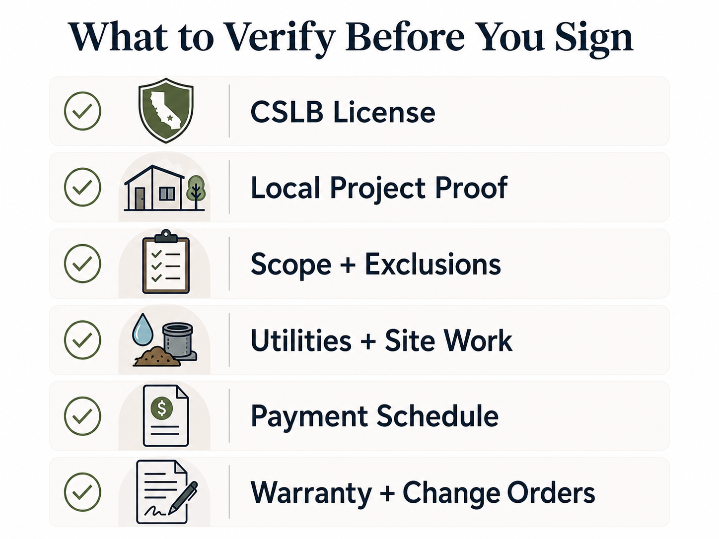 What to verify before you sign a San Marcos ADU builder contract — pre-hire checklist