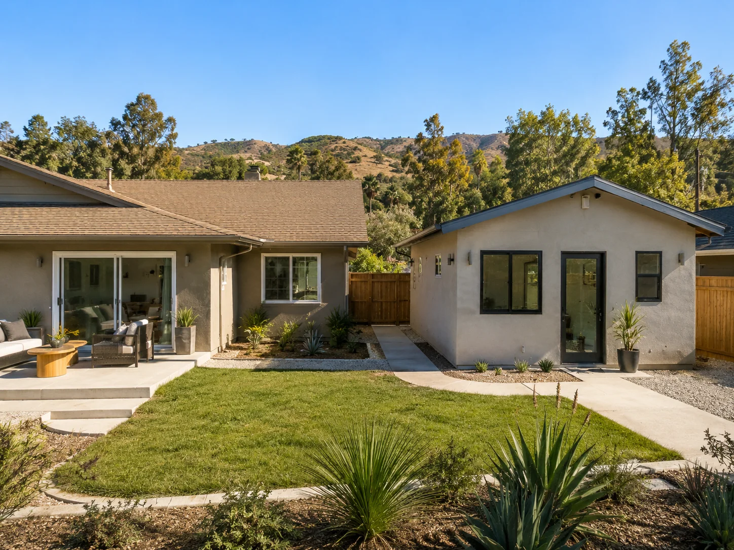 Representative single-family garage converted to a one-bedroom accessory dwelling unit