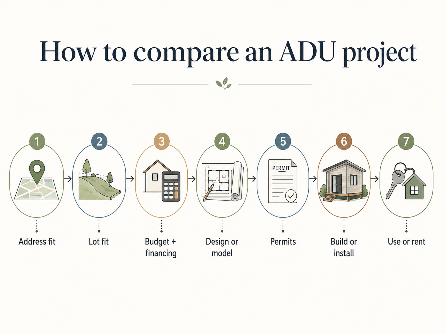 Preview of the Dwelling Index ADU Quote Normalizer worksheet showing how to compare ADU project quotes