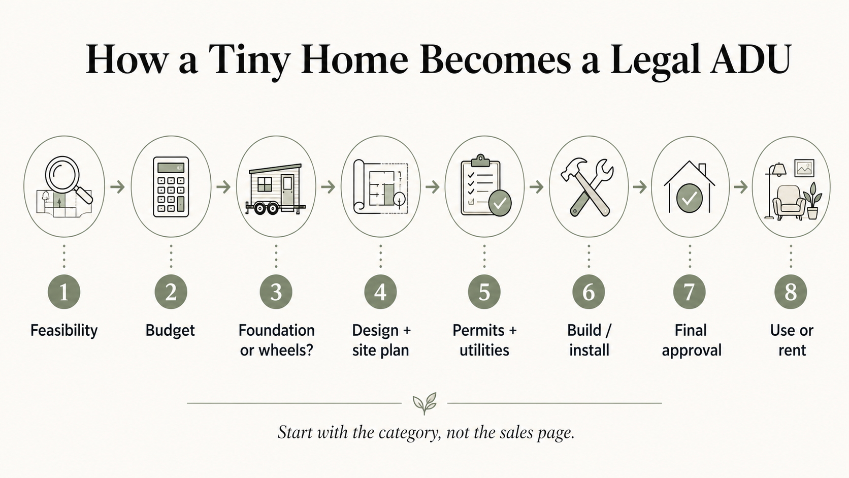 How a tiny home becomes a legal ADU: the 8-step process from feasibility to use or rent